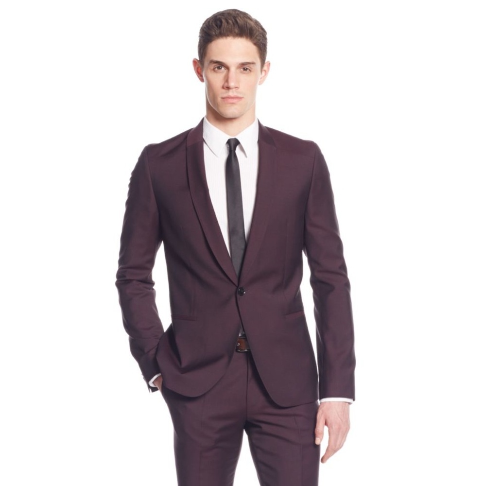 Boss Hugo Boss Men's Virgin‎ Wool Purple Blazer Size 42R